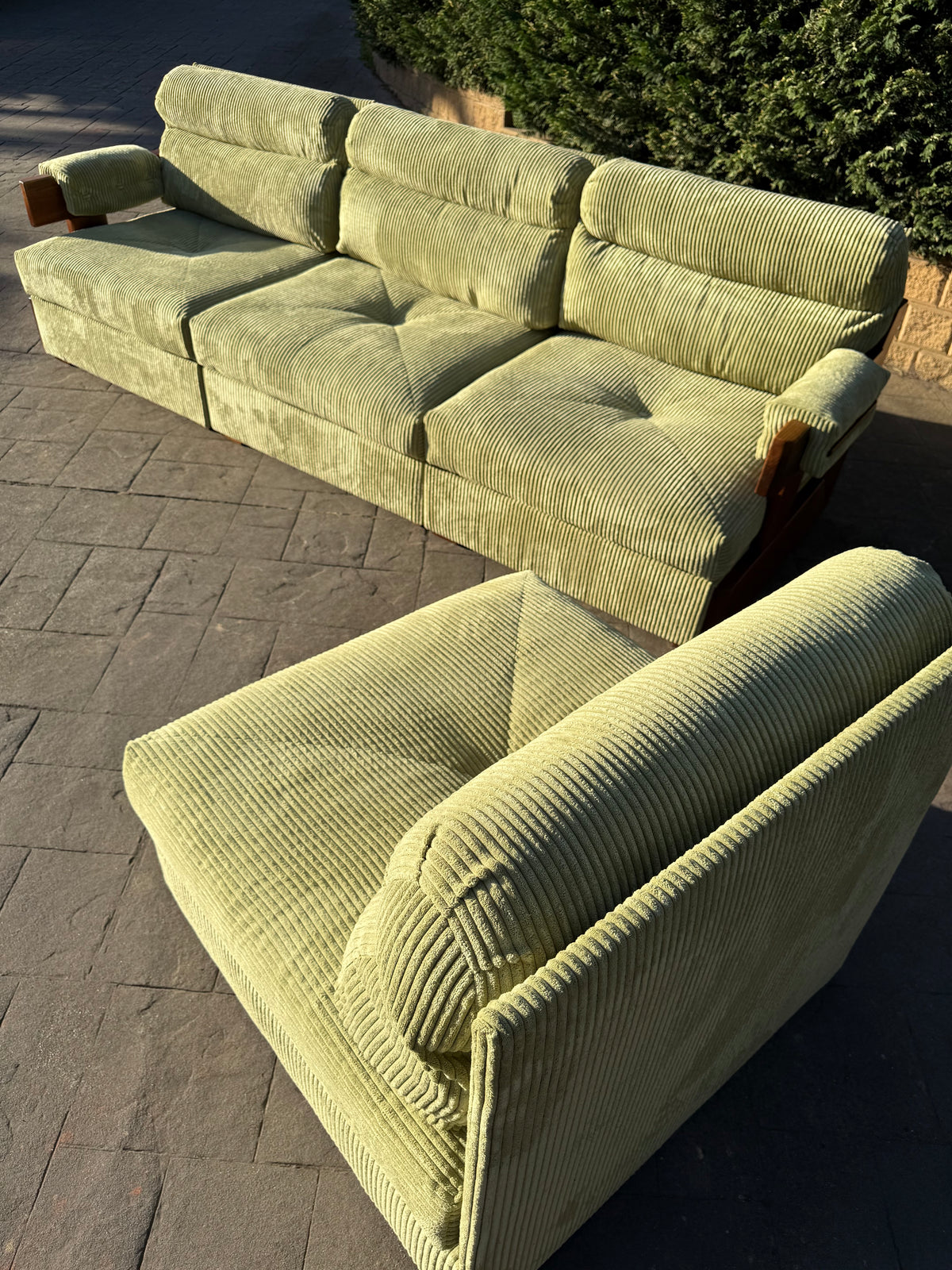 Timber & Corduroy Modular Sofa Set
