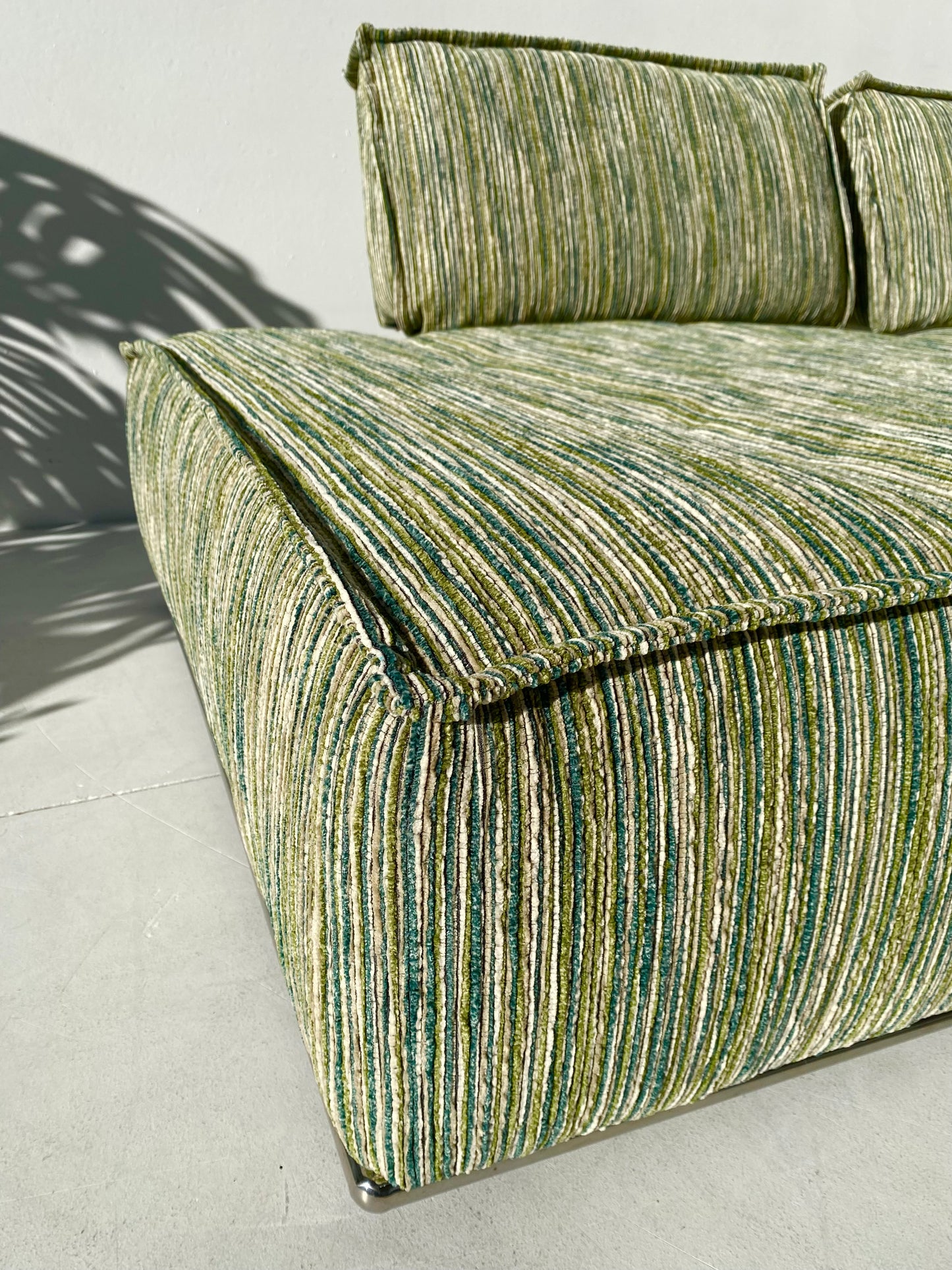 Two Piece Large Green Sofa