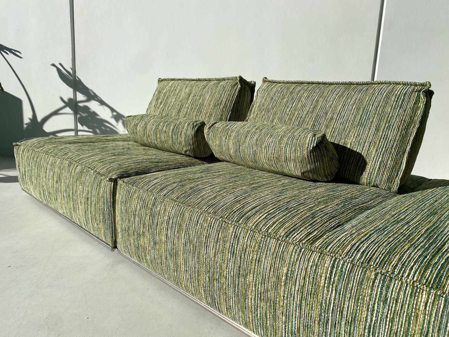 Two Piece Large Green Sofa