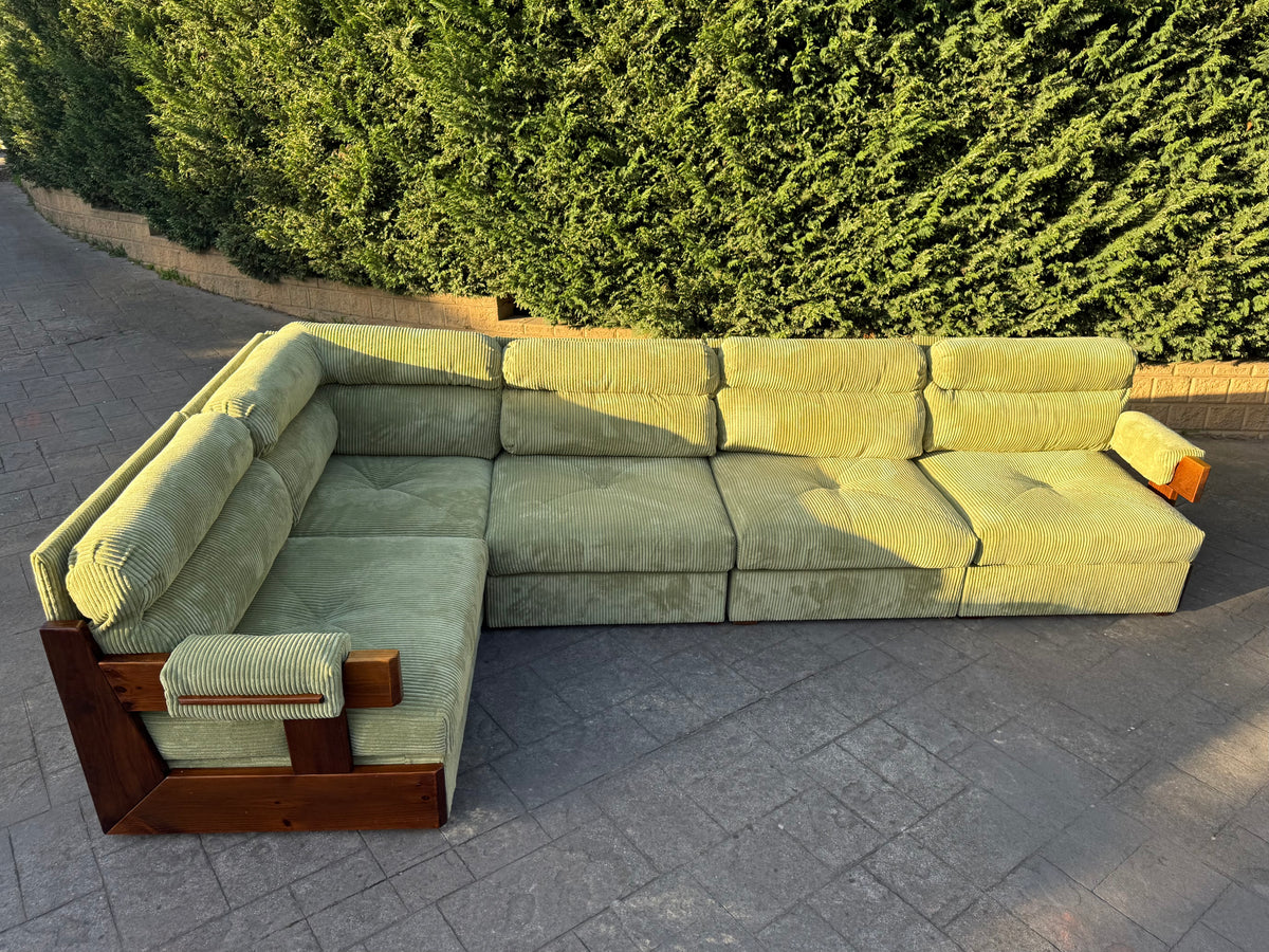 Timber & Corduroy Modular Sofa Set