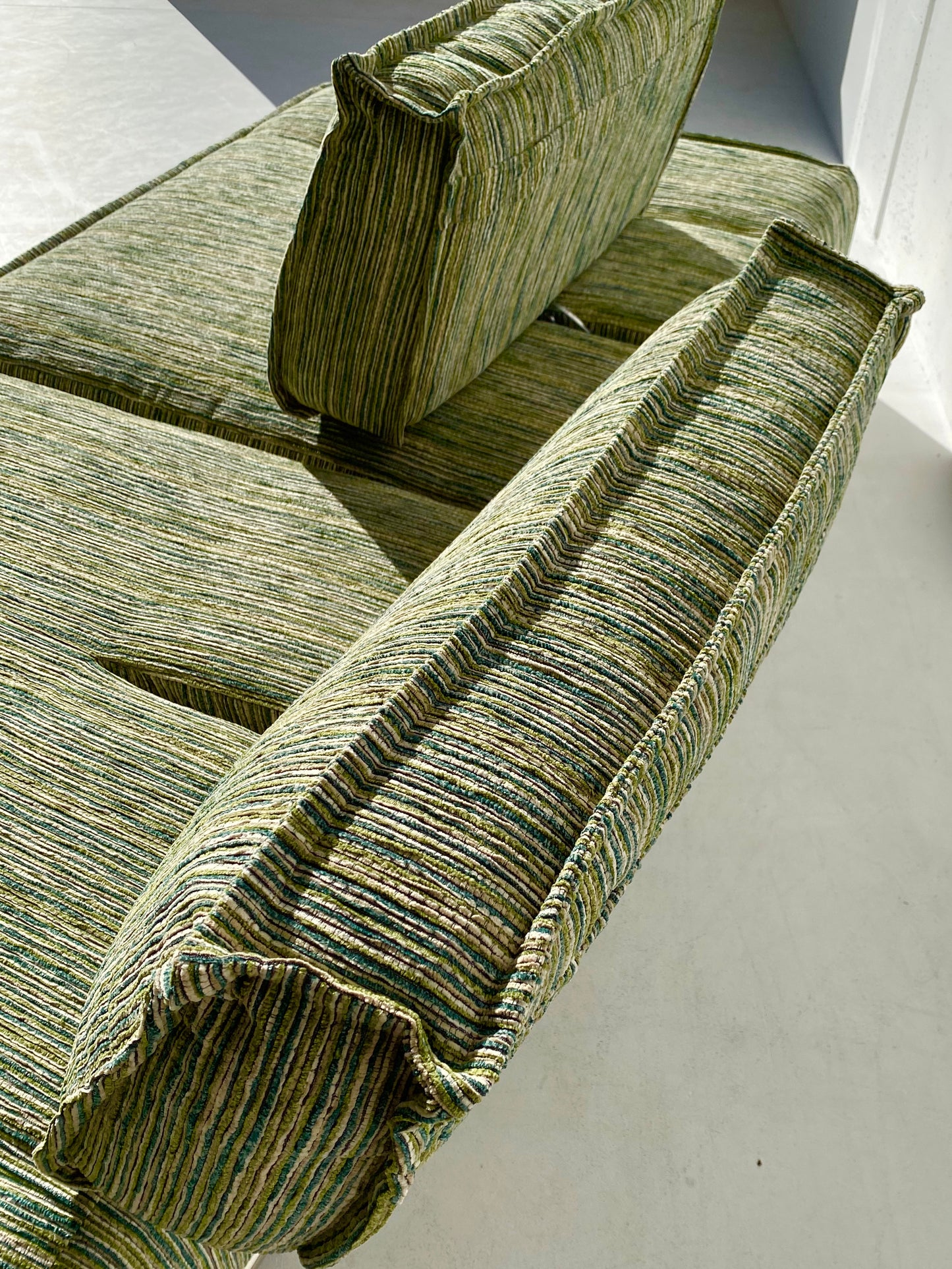 Two Piece Large Green Sofa