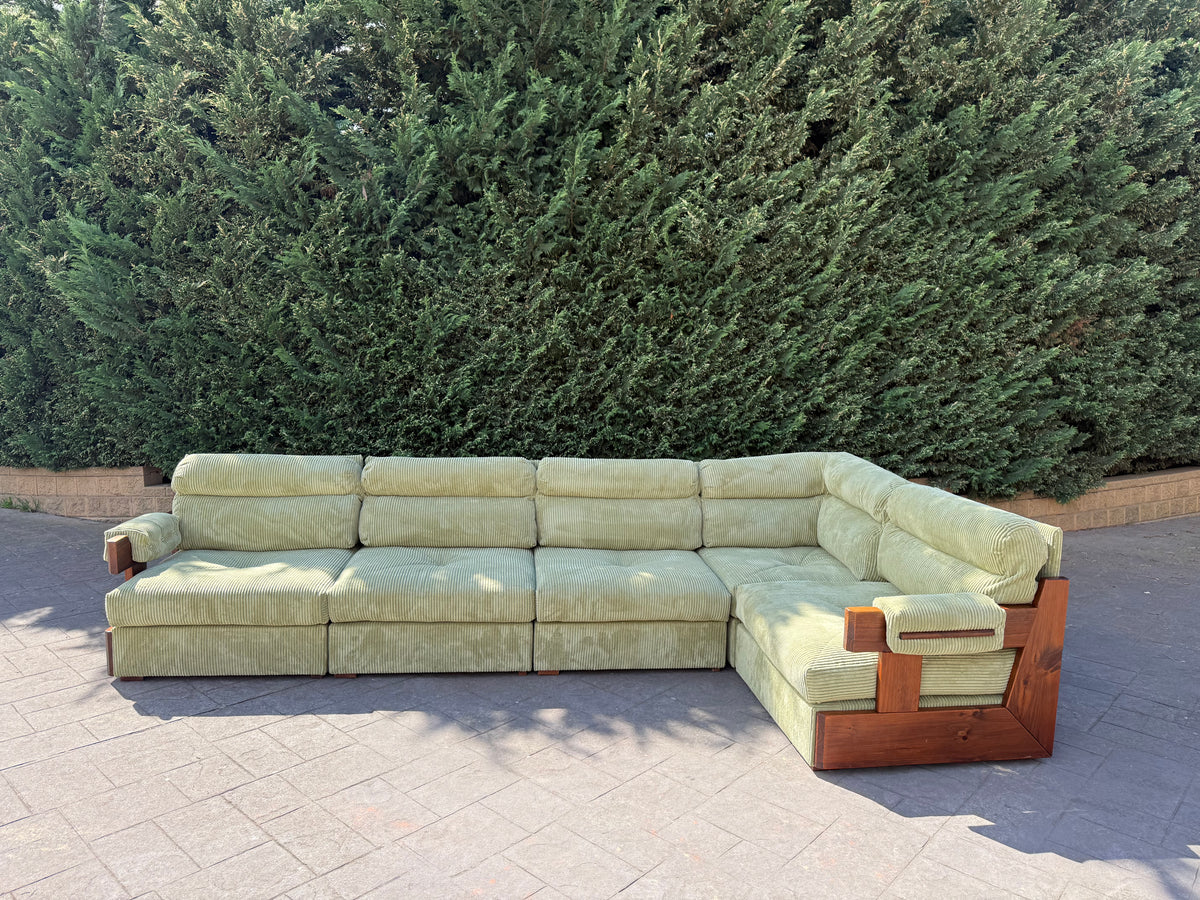 Timber & Corduroy Modular Sofa Set
