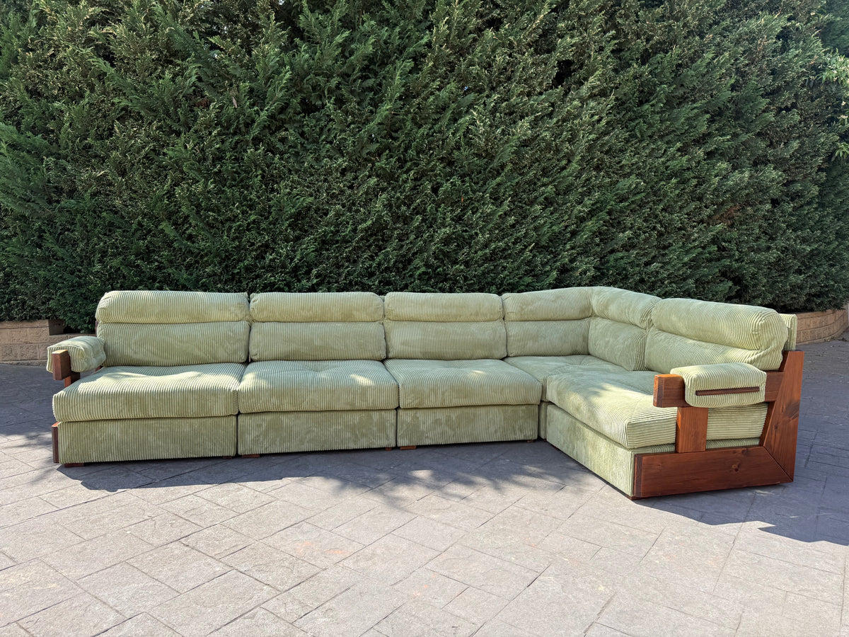 Timber & Corduroy Modular Sofa Set