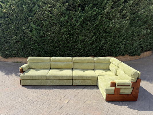 Timber & Corduroy Modular Sofa Set