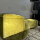 Green Velvet Sofa with Ottoman