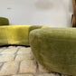 Green Velvet Sofa with Ottoman