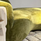 Green Velvet Sofa with Ottoman