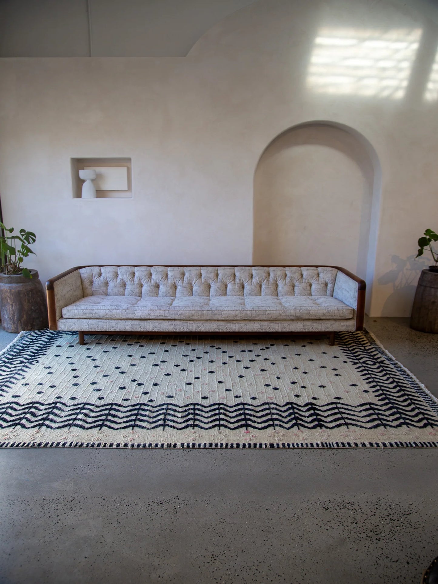 Mid-century American walnut framed sofa, Lenoir House 1960s