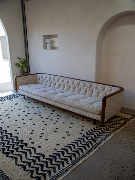 Mid-century American walnut framed sofa, Lenoir House 1960s