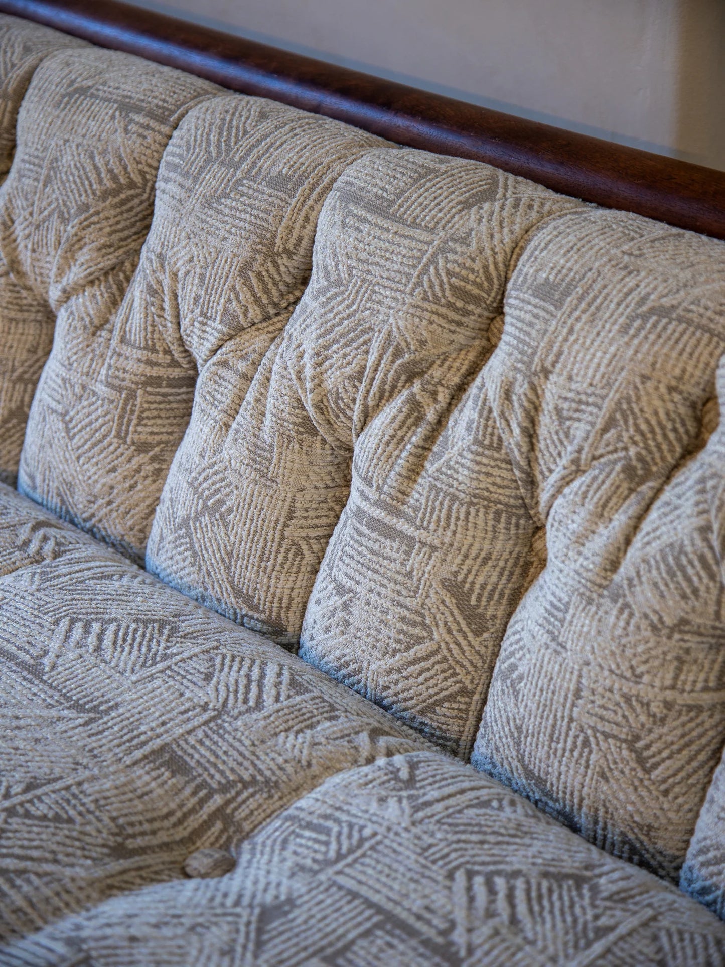 Mid-century American walnut framed sofa, Lenoir House 1960s