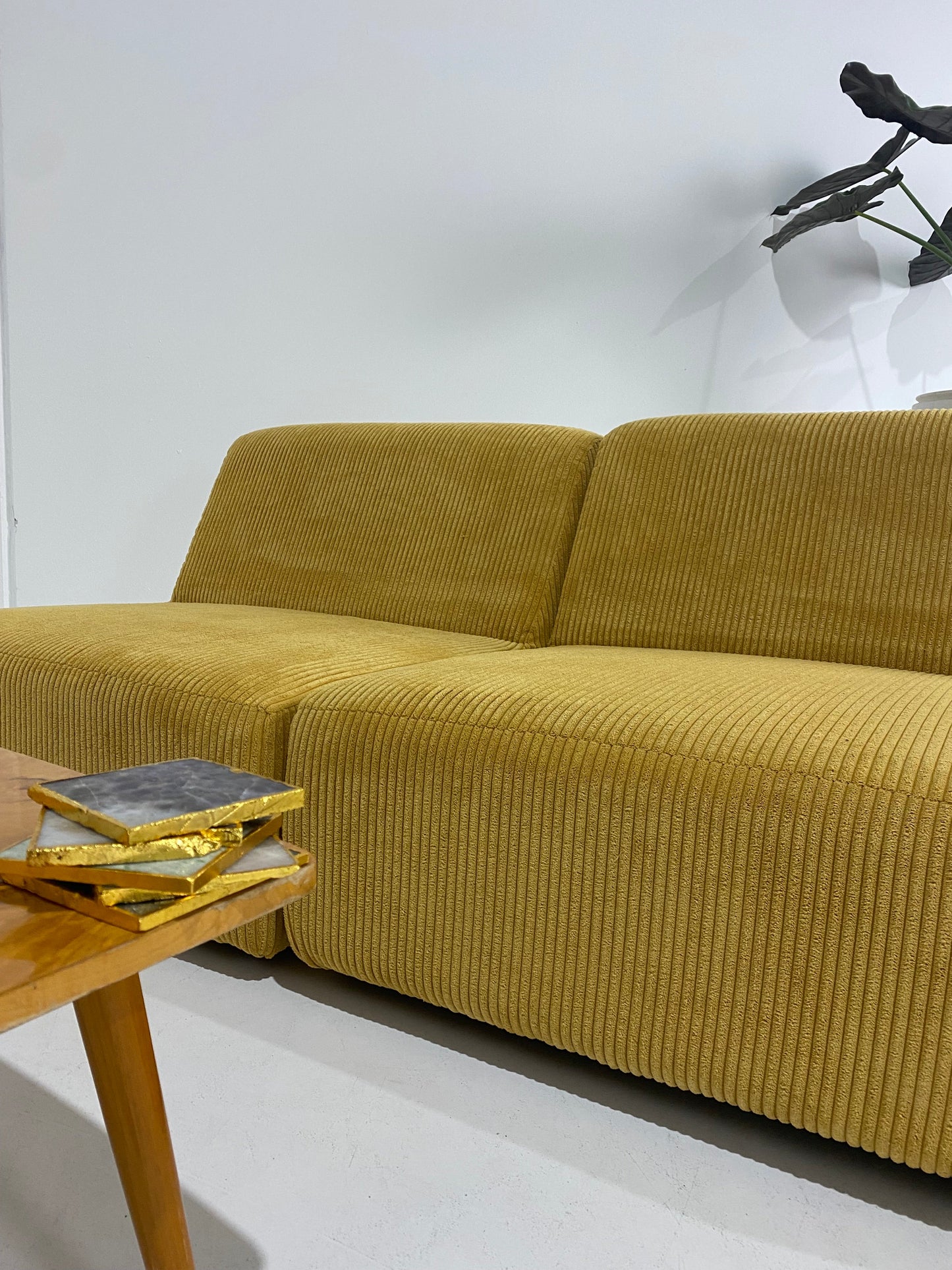 - Custom Order - Gold Jumbo Corduroy Modular Sofa