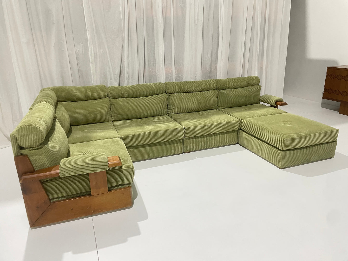 Green Corduroy Modular Sofa