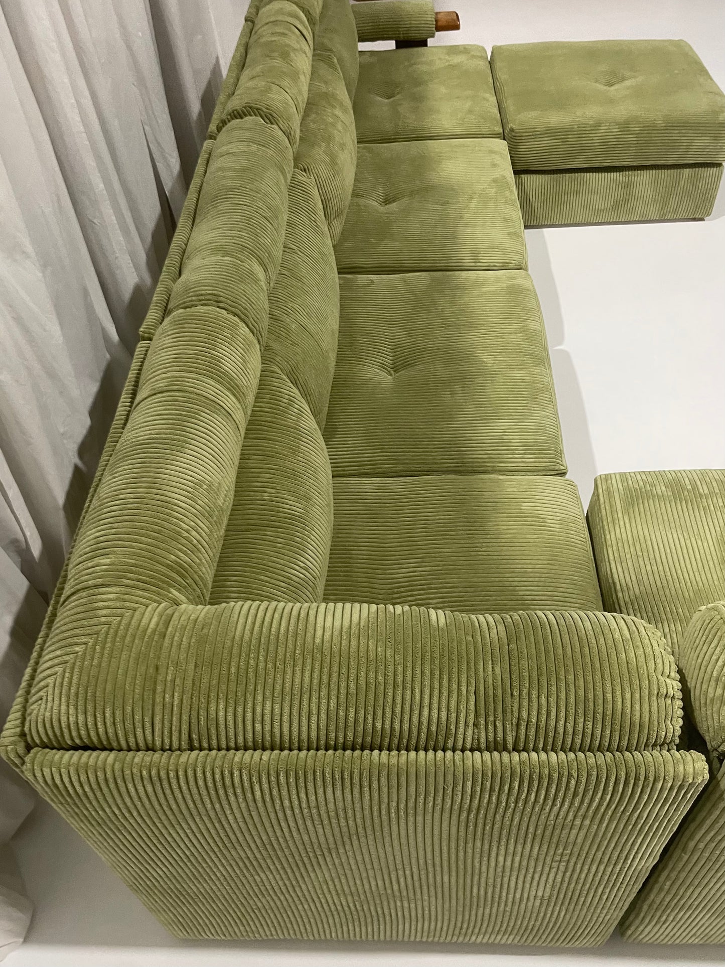 Green Corduroy Modular Sofa