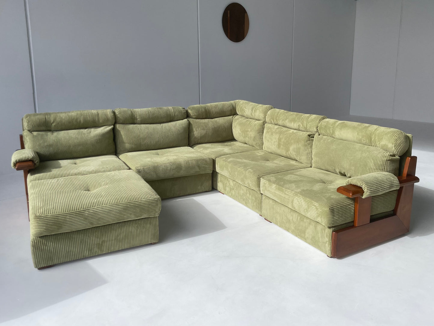 Green Corduroy Modular Sofa