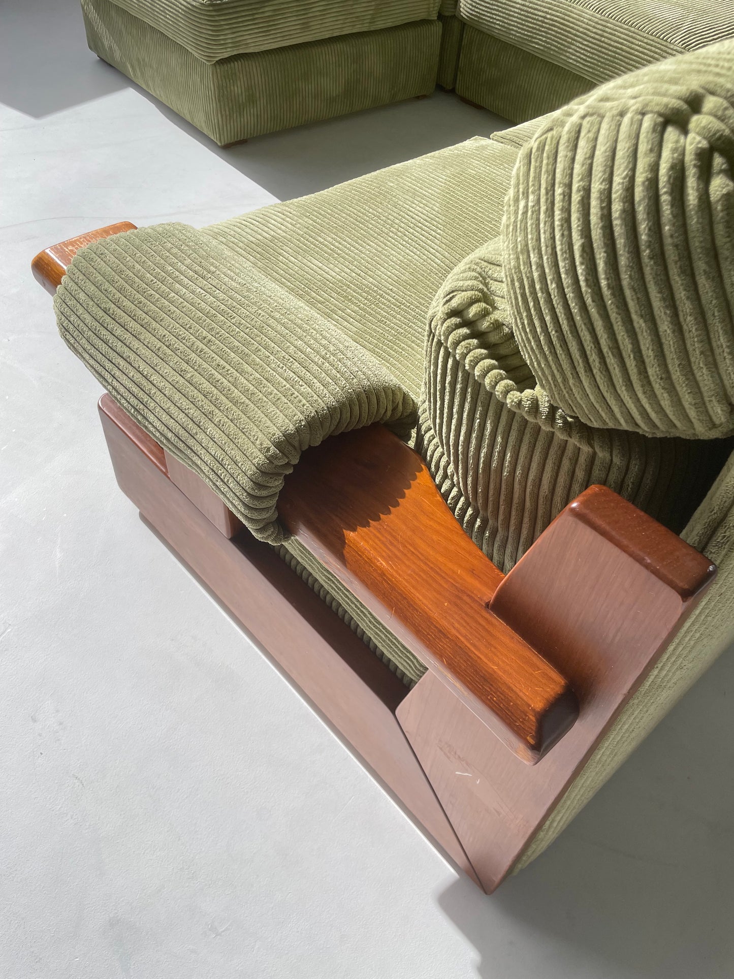 Green Corduroy Modular Sofa