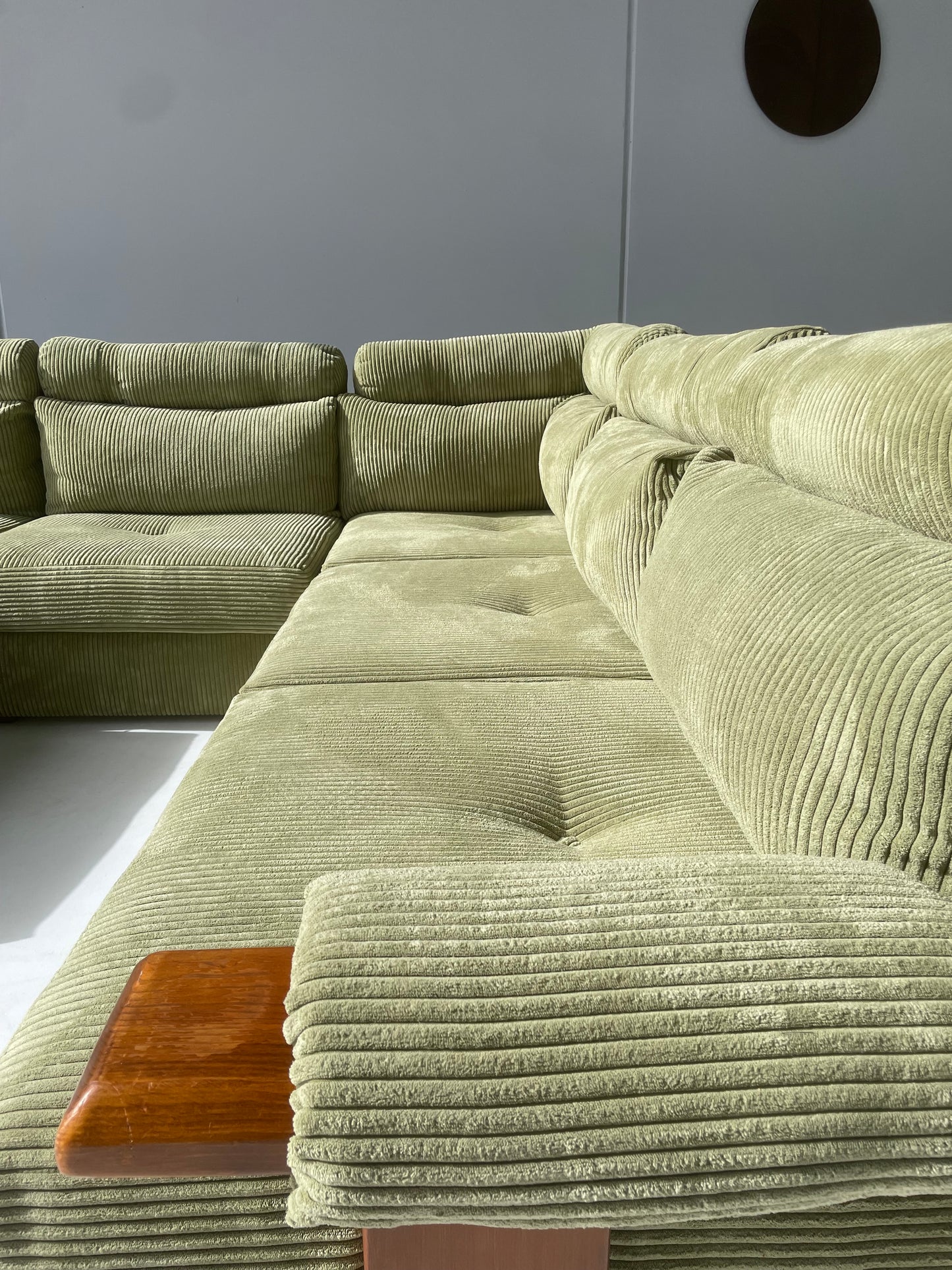 Green Corduroy Modular Sofa
