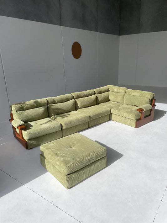Green Corduroy Modular Sofa