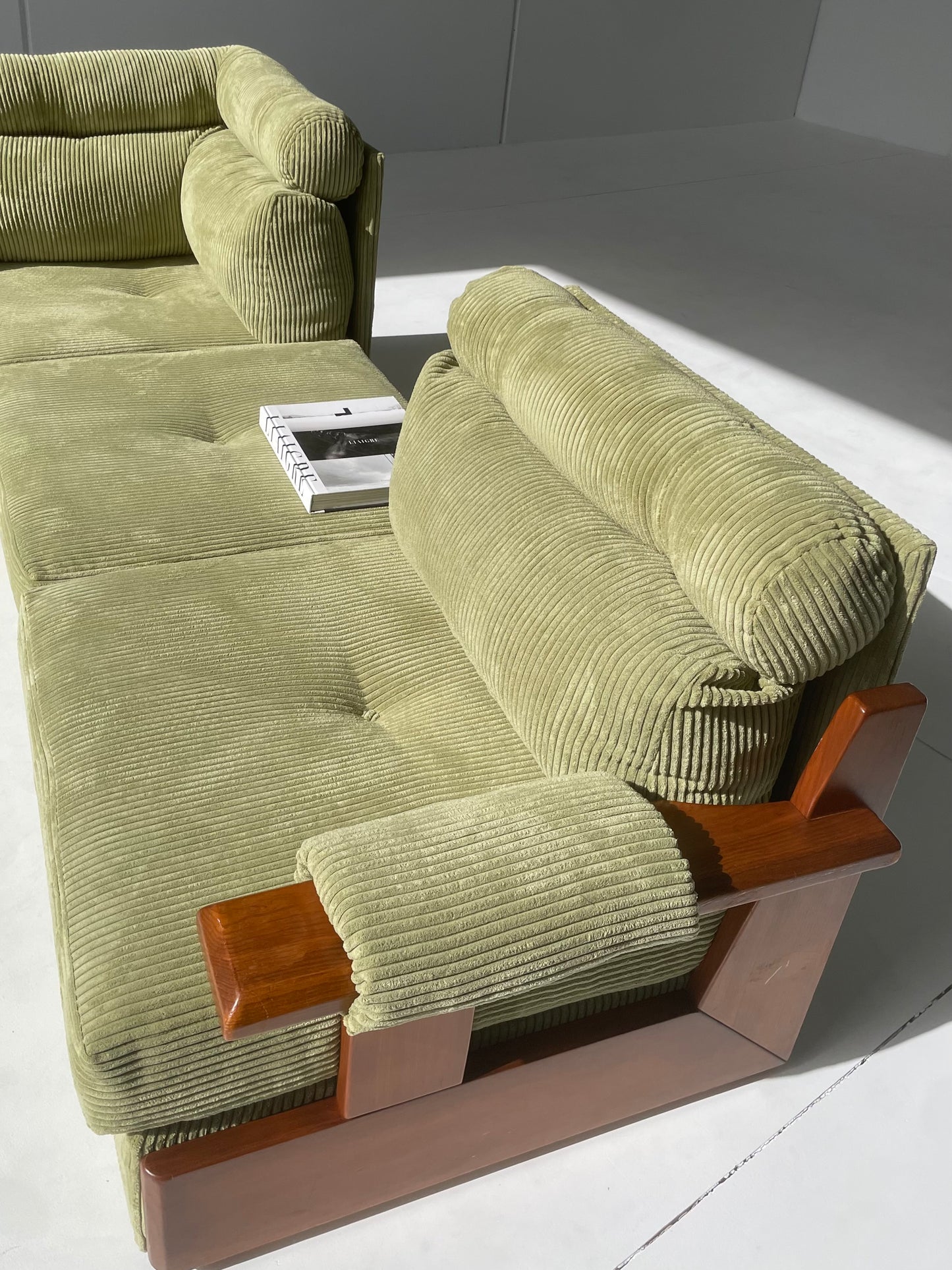 Green Corduroy Modular Sofa