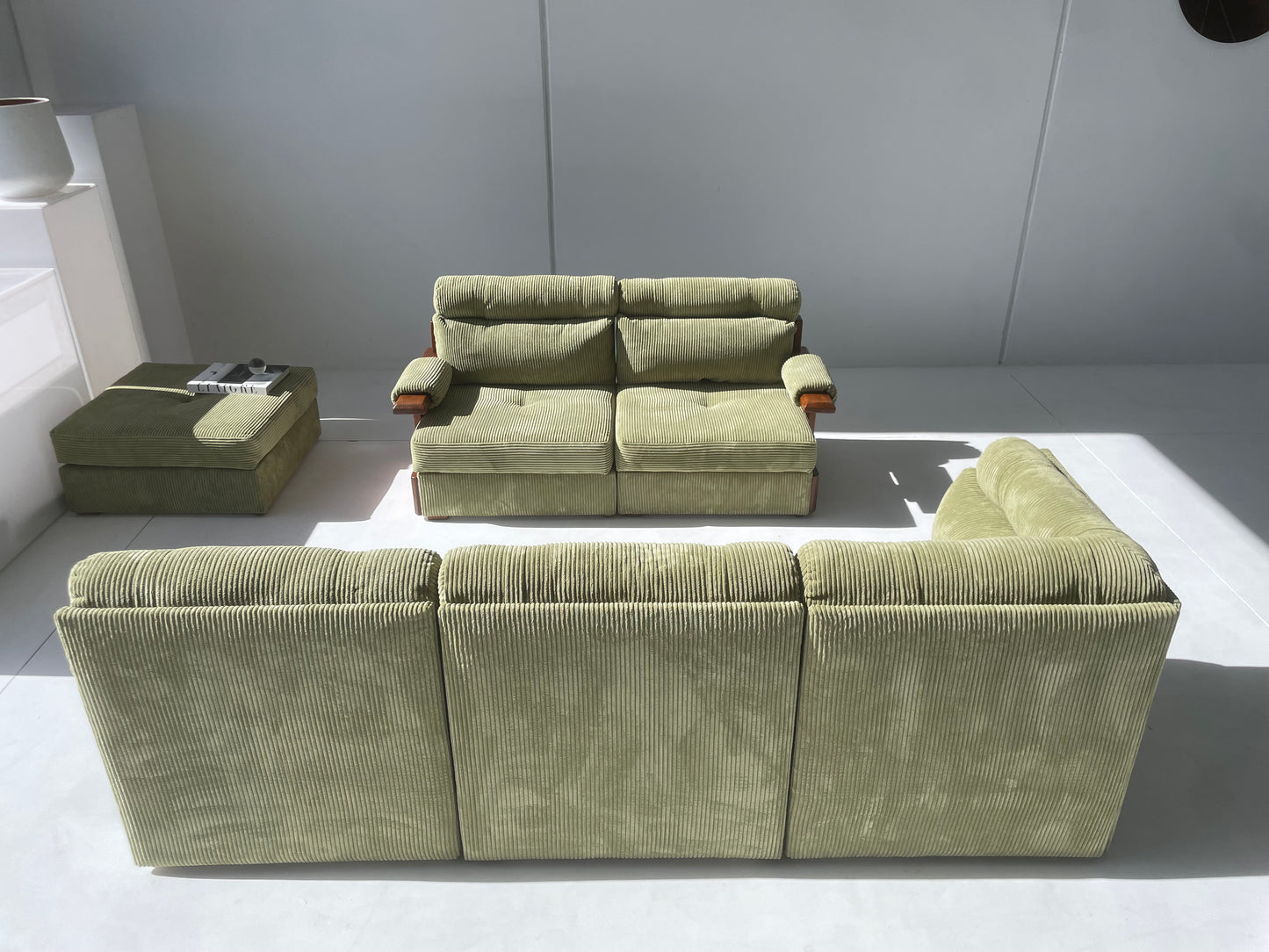 Green Corduroy Modular Sofa