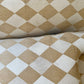 Vintage Cream & Gold Checker Sofa