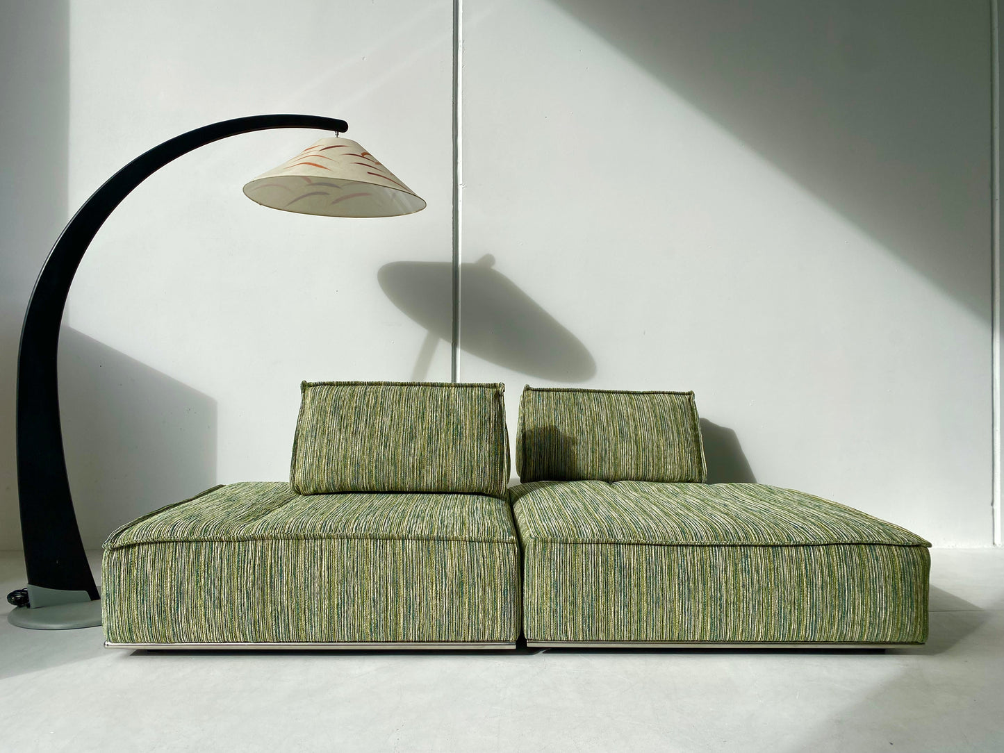 Two Piece Large Green Sofa