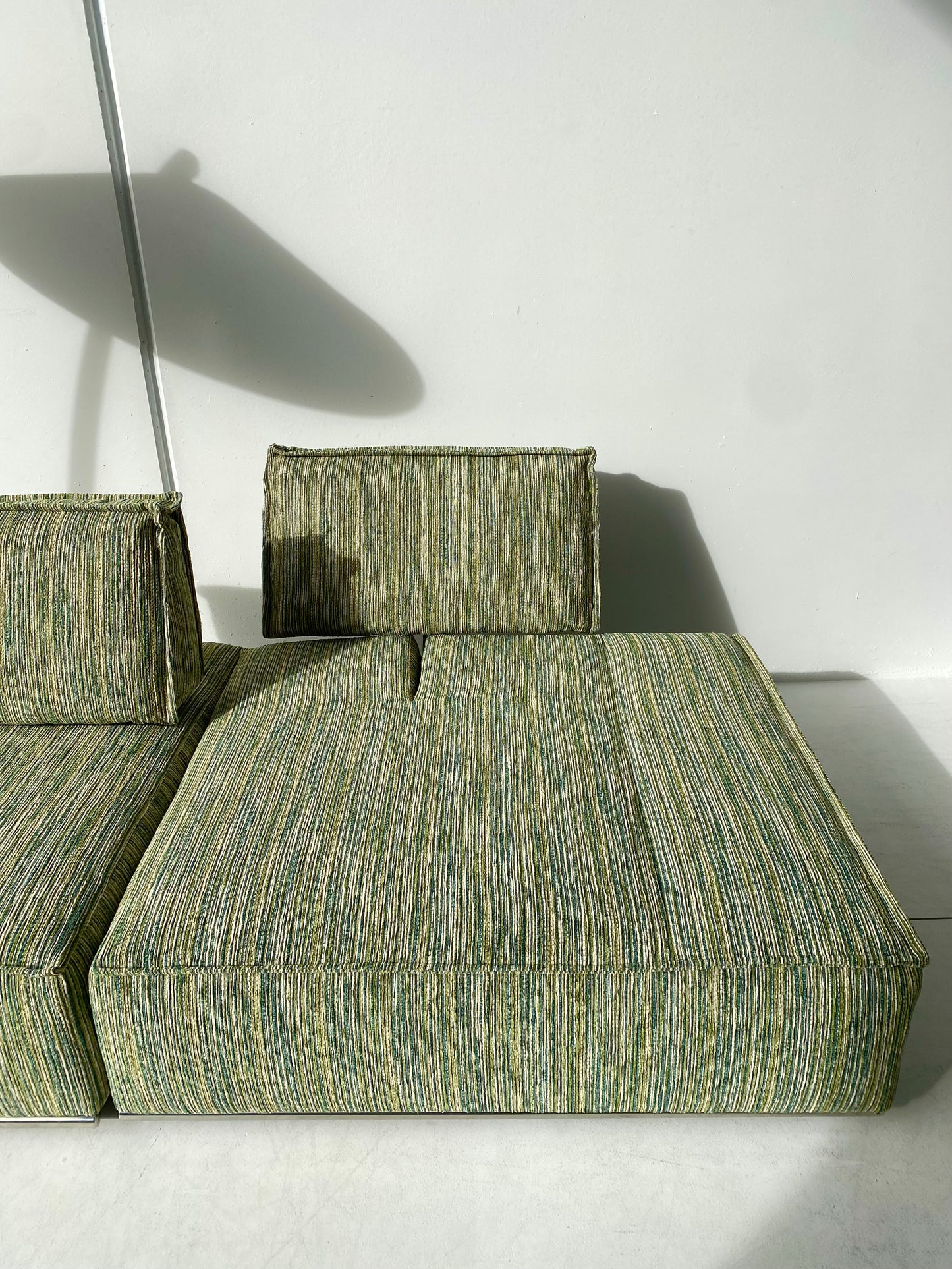 Two Piece Large Green Sofa