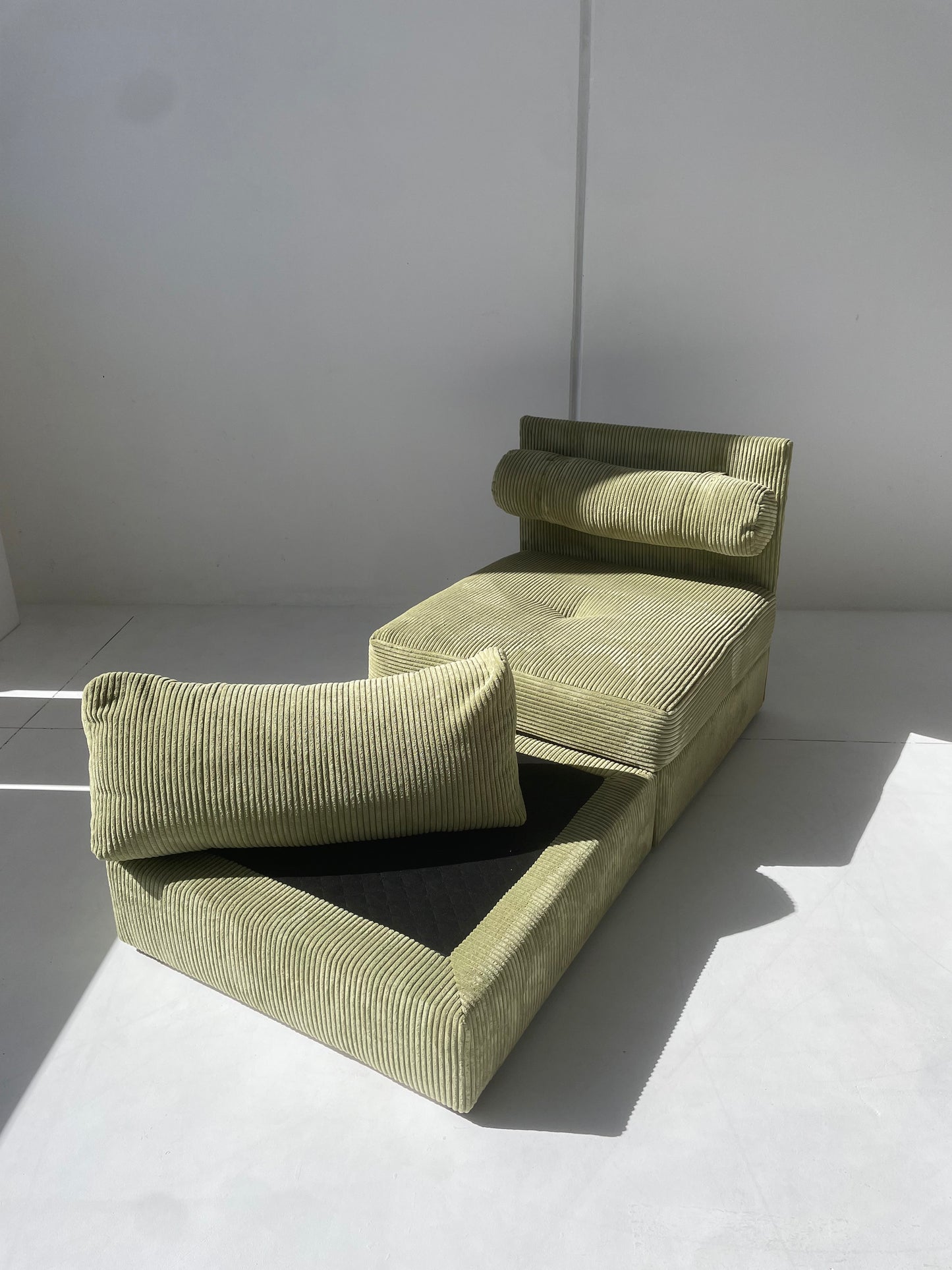 Green Corduroy Modular Sofa