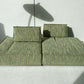 Two Piece Large Green Sofa
