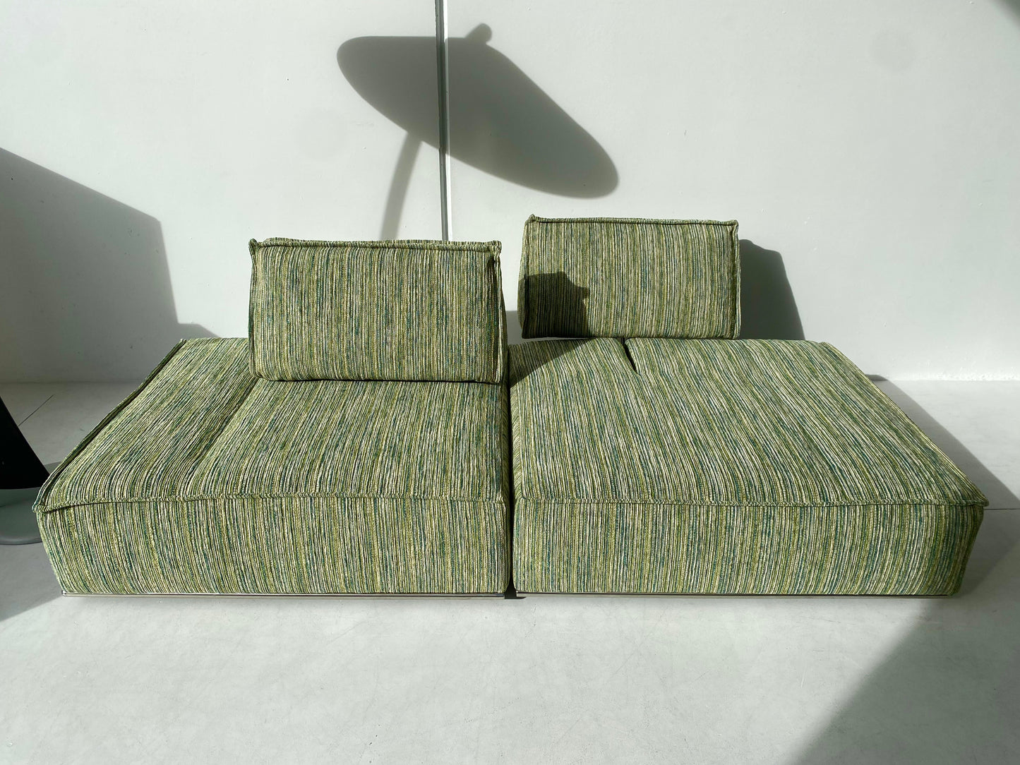 Two Piece Large Green Sofa