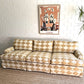Vintage Cream & Gold Checker Sofa