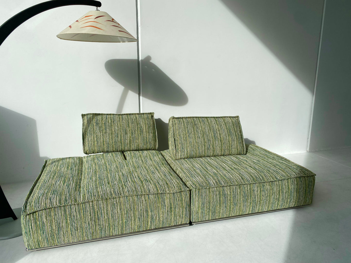 Two Piece Large Green Sofa