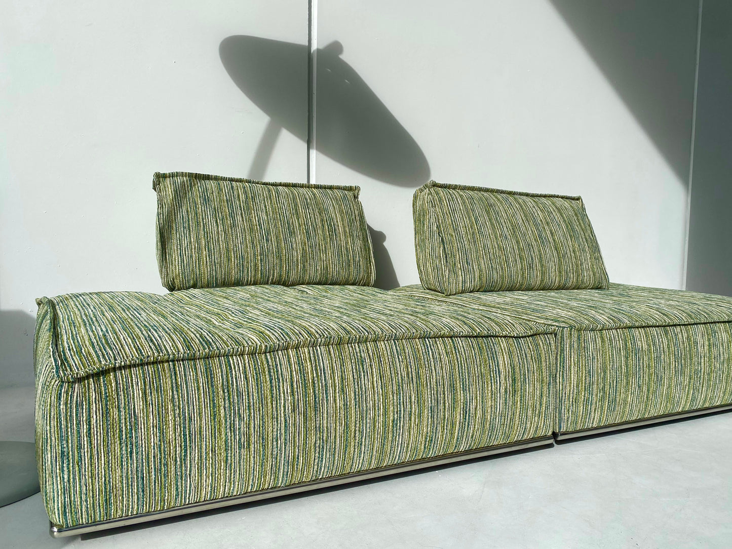 Two Piece Large Green Sofa