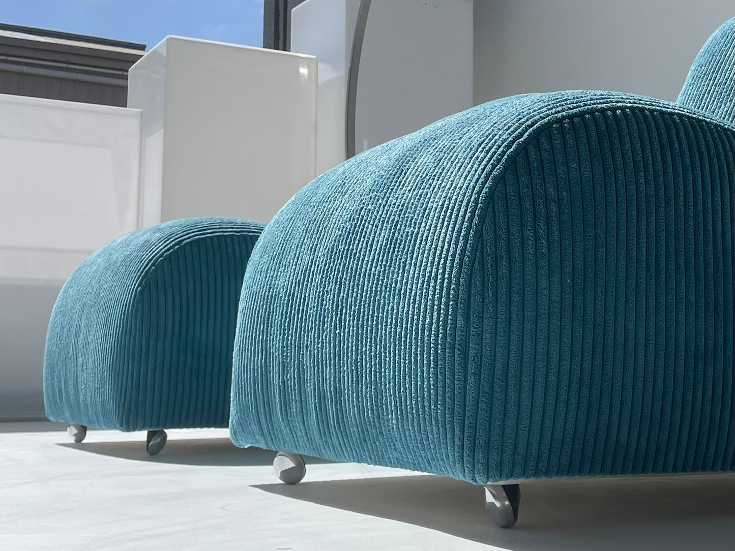 Zotta Blue Corduroy Chairs