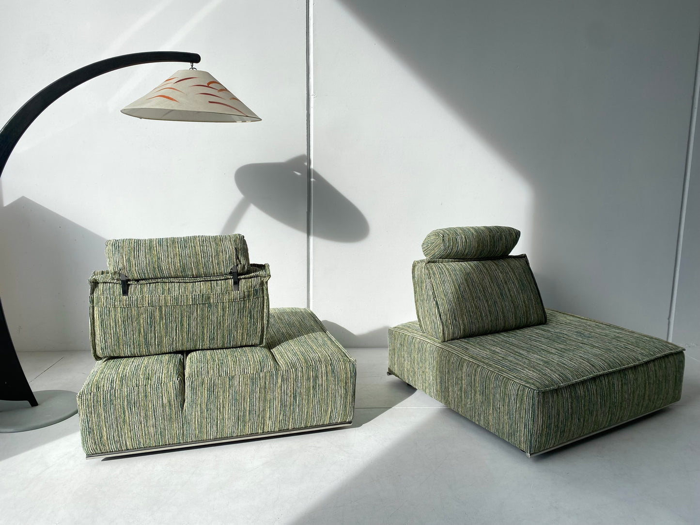 Two Piece Large Green Sofa
