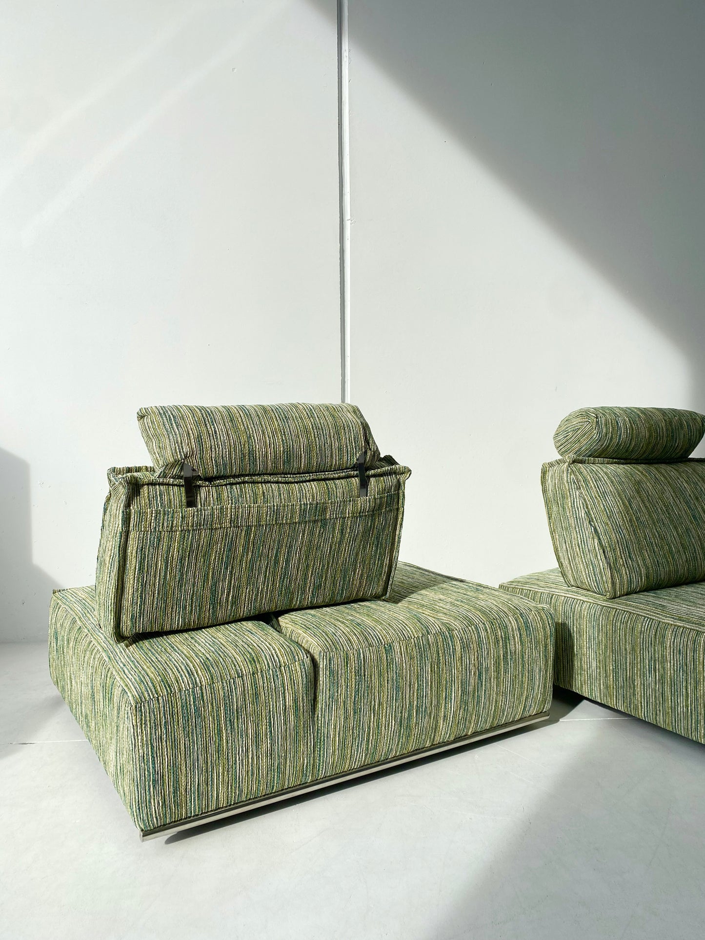Two Piece Large Green Sofa