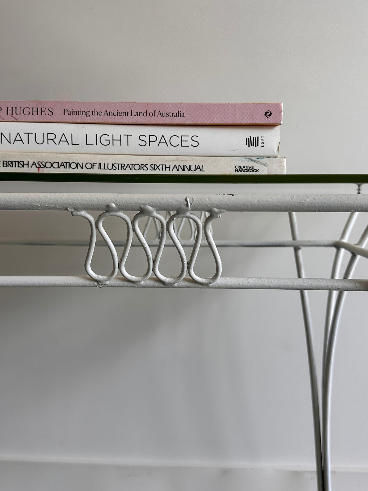 Vintage Mid-Century Glass & Iron Hall / Coffee Table