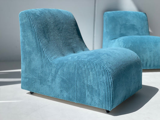 Zotta Blue Corduroy Chairs