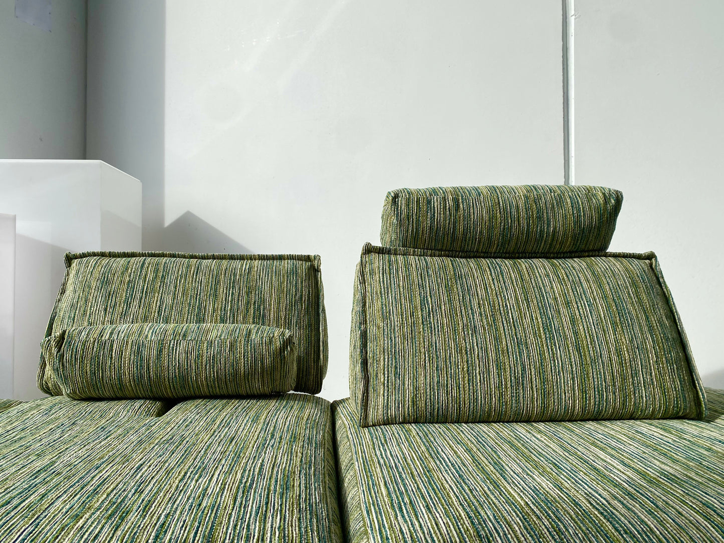 Two Piece Large Green Sofa
