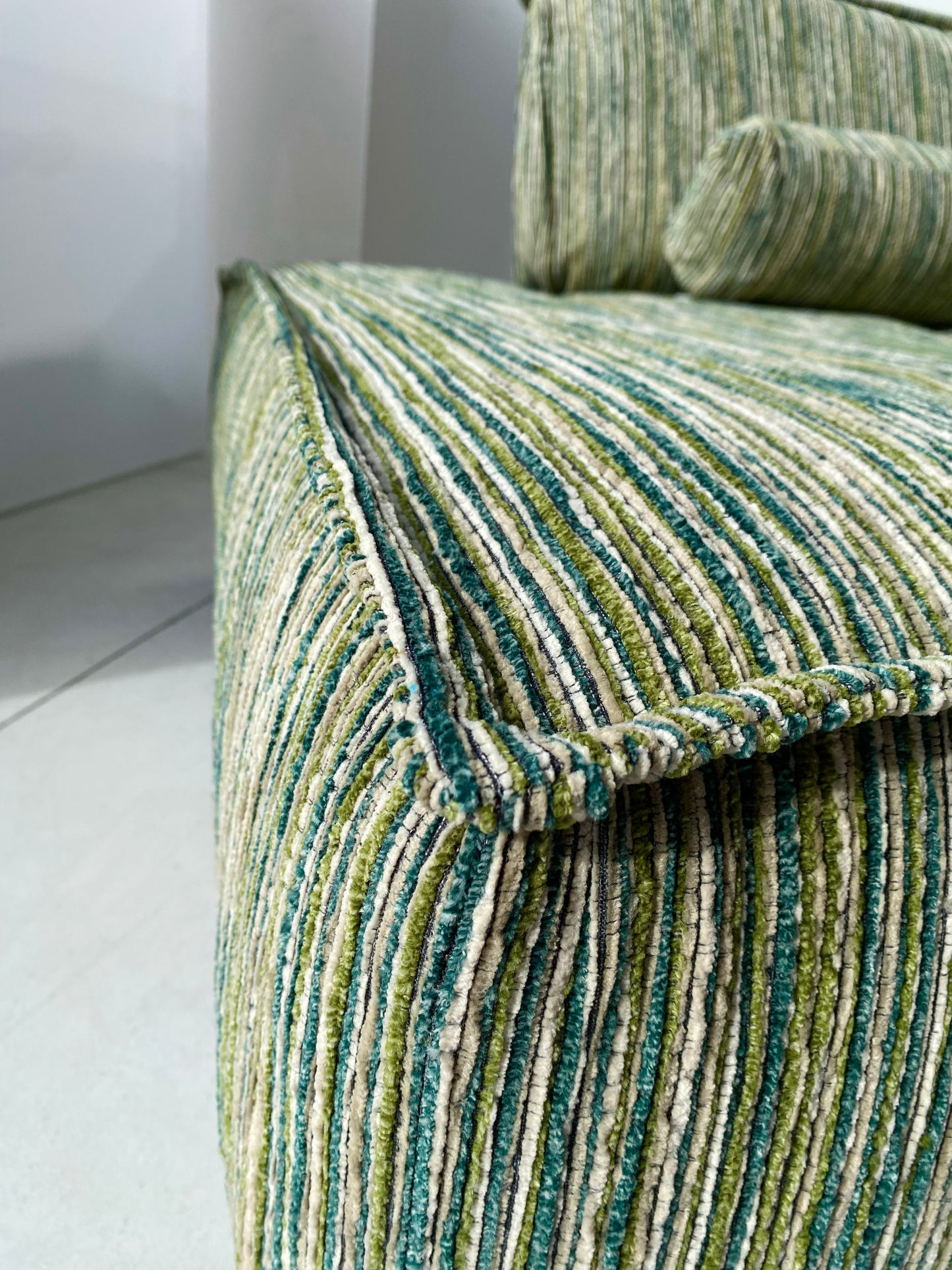 Two Piece Large Green Sofa