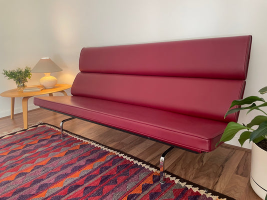 Eames Crimson Compact Sofa by Herman Miller