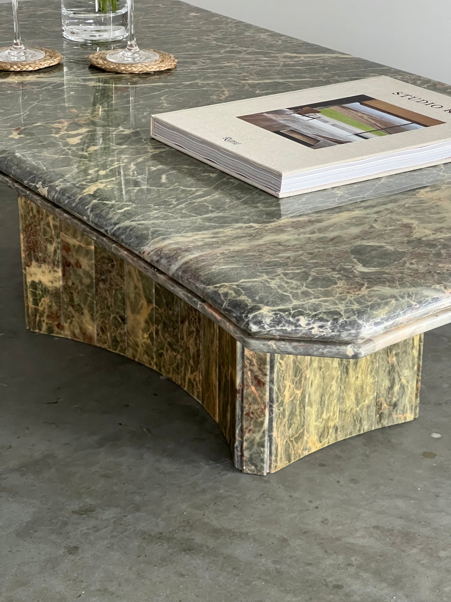 Vintage Green Marble Coffee Table