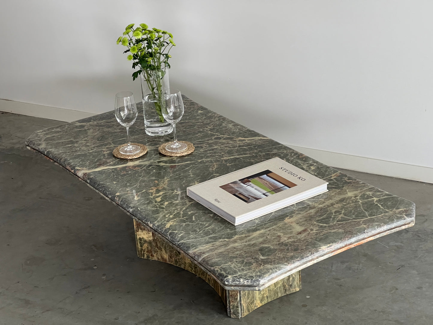 Vintage Green Marble Coffee Table