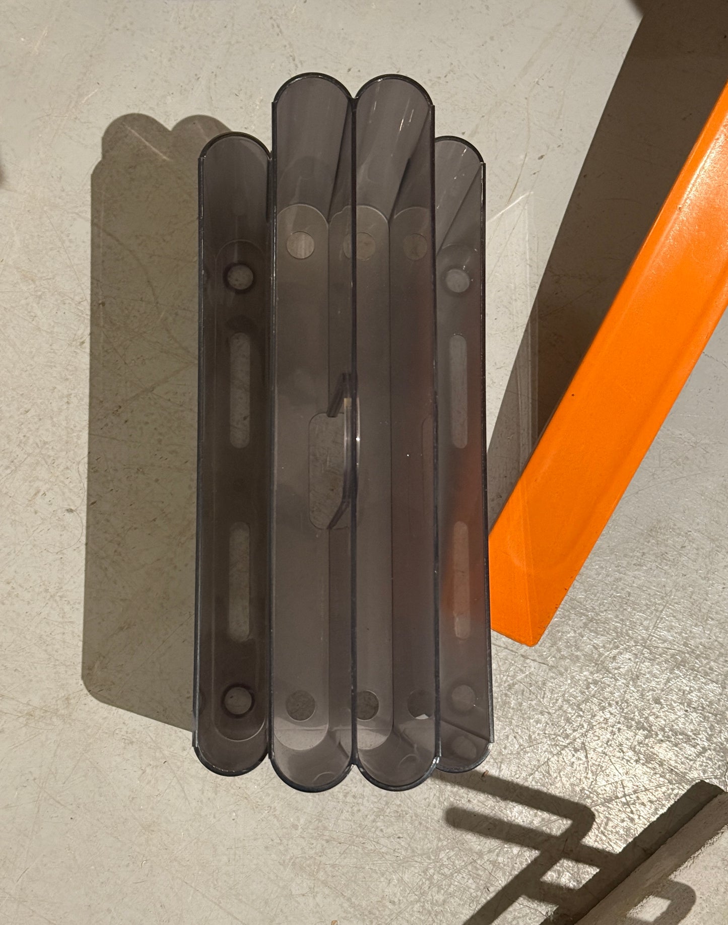 Vintage Giotto Stoppino for Kartell Black Translucent Magazine Rack