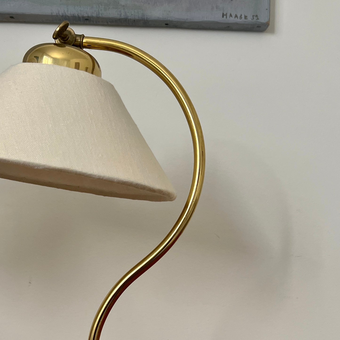 Brass and Linen Lamp by Ivar, Sweden 1960s - One Remaining