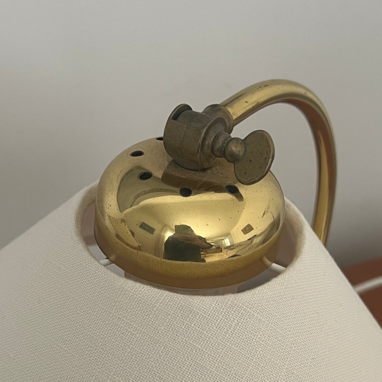 Brass and Linen Lamp by Ivar, Sweden 1960s - One Remaining