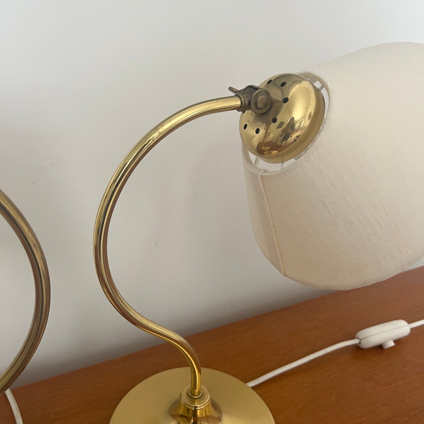 Brass and Linen Lamp by Ivar, Sweden 1960s - One Remaining