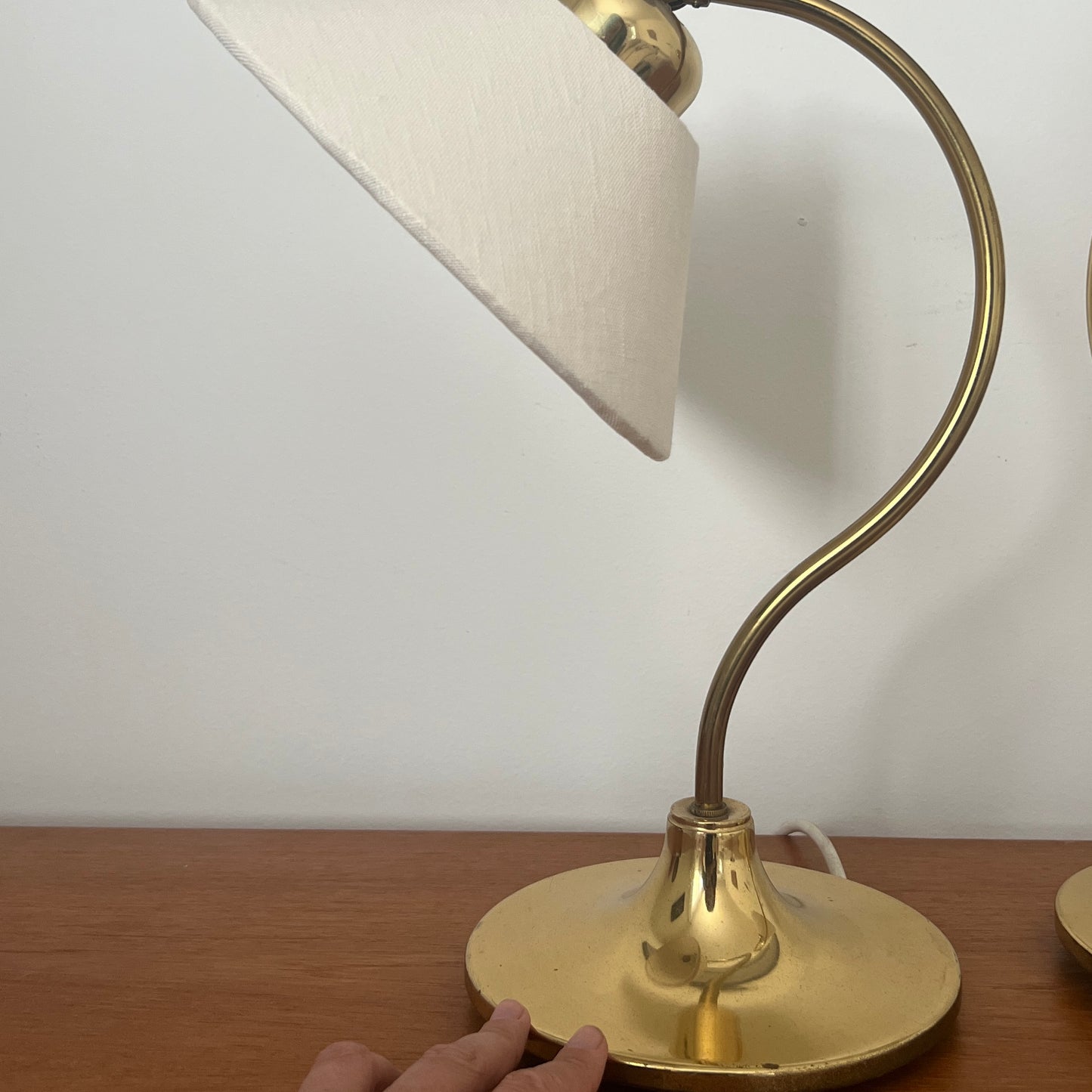 Brass and Linen Lamp by Ivar, Sweden 1960s - One Remaining