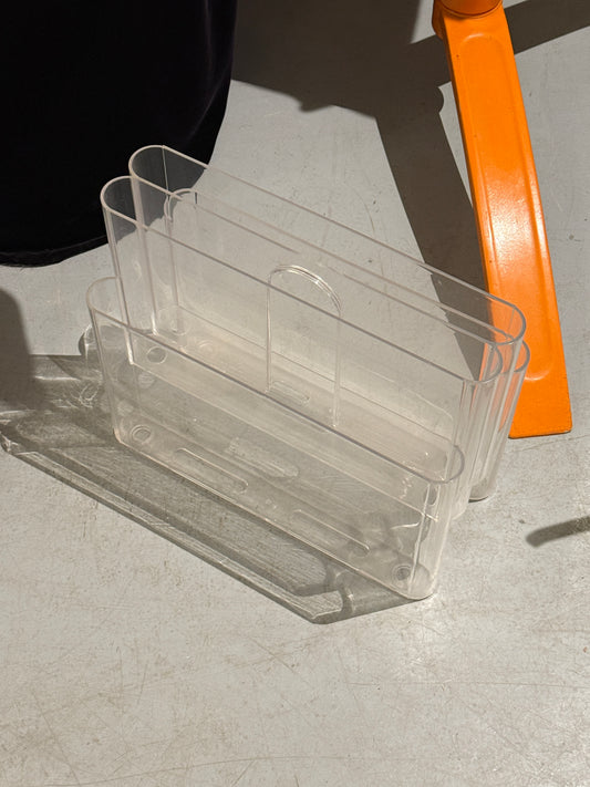 Vintage Giotto Stoppino for Kartell Transparent Magazine Rack