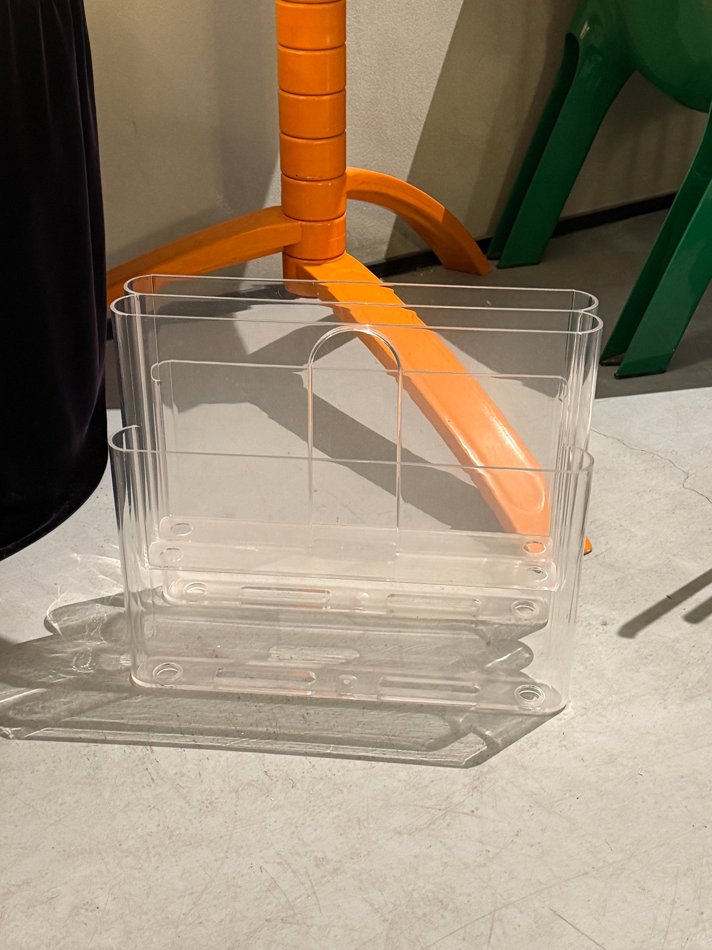 Vintage Giotto Stoppino for Kartell Transparent Magazine Rack