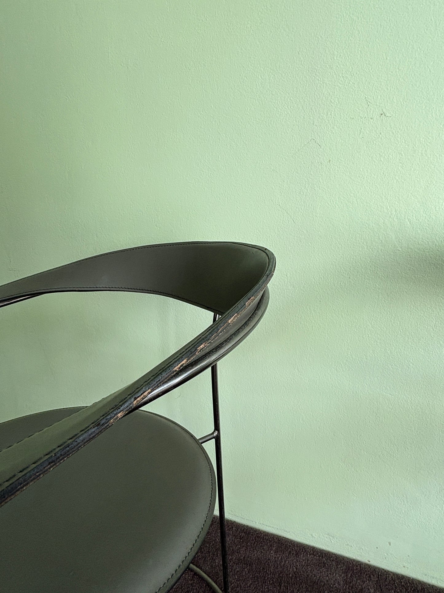 Set of Four Italian Arrben Leather Dining Chairs 1980s